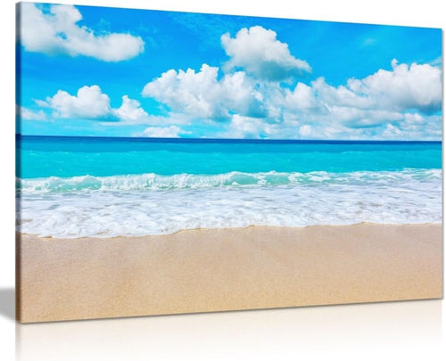 Beach Sand Sea Sky Canvas Wall Art Coastal Ocean Print Large 30x20