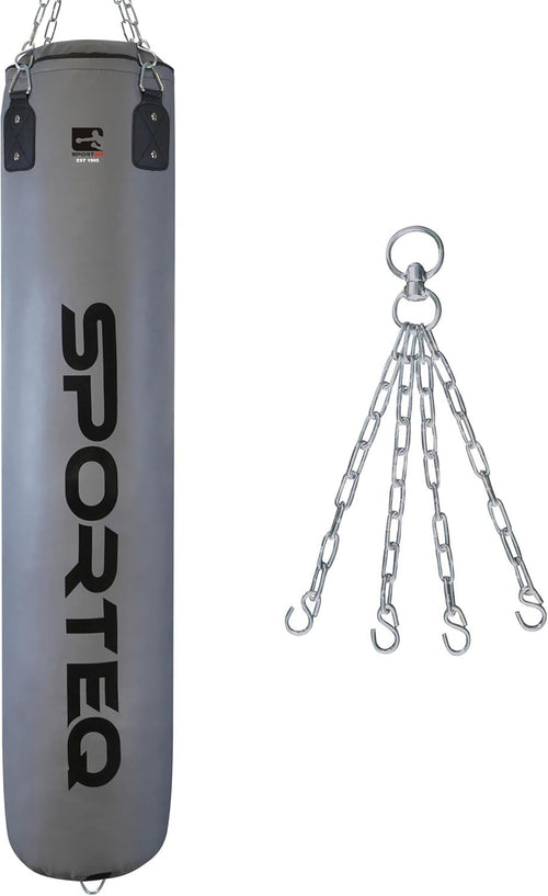Heavy Filled Punching Bag 4FT Boxing Kickboxing MMA Gym Training Grey