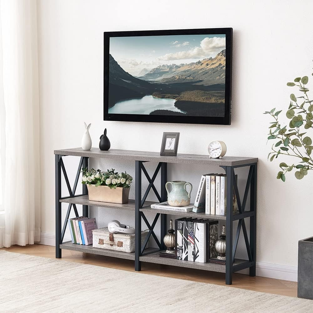 Rustic Sofa Table with Storage, Farmhouse Console for Entryway & Living Room