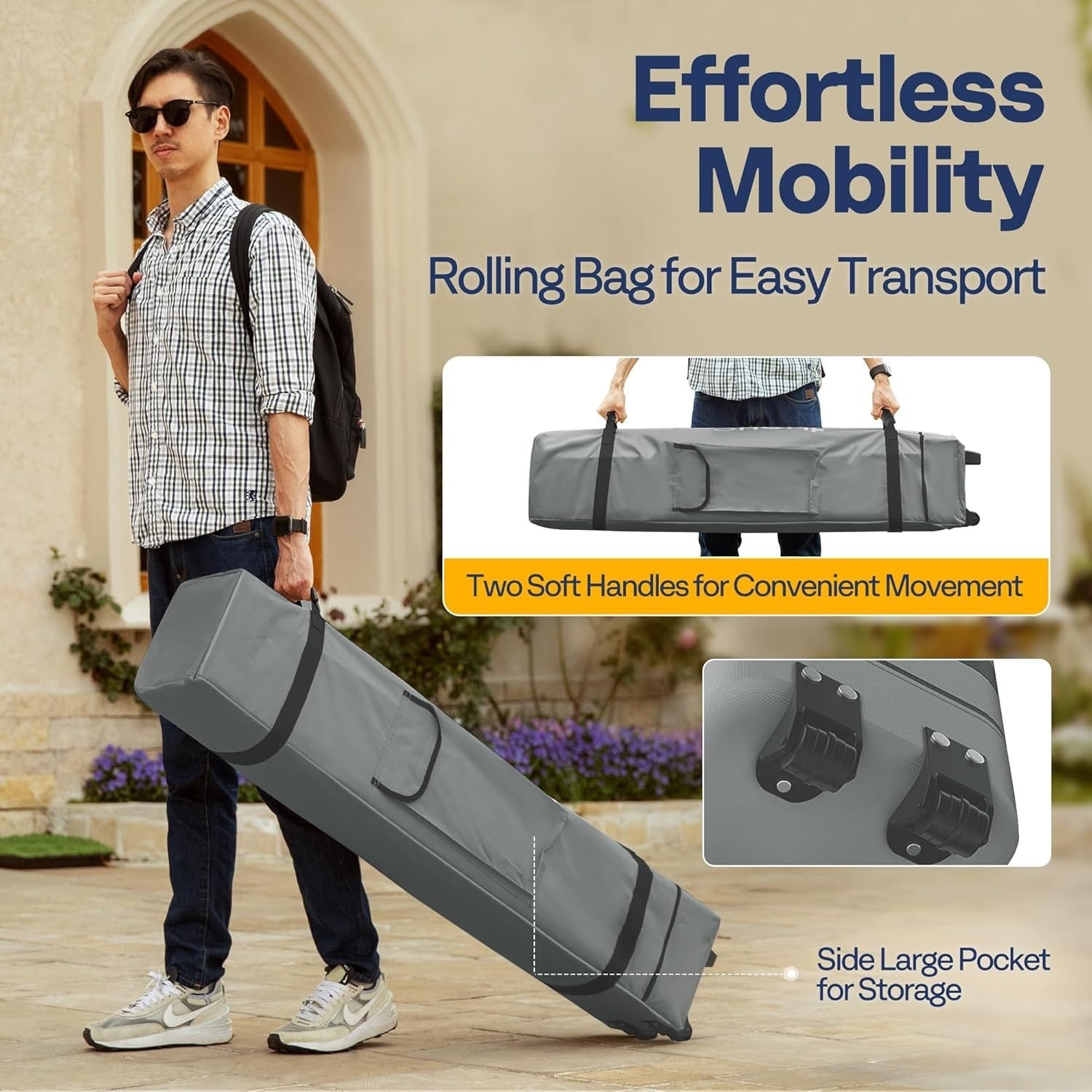 3x3M Grey Pop Up Gazebo With Mosquito Net Waterproof Outdoor Tent