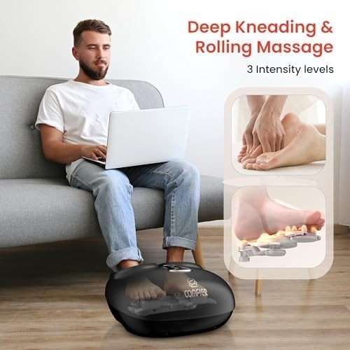 Foot Massager with Heat, Shiatsu, Deep Kneading, Vibration & Compression