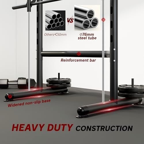 Red Multifunction Power Tower Pull-Up Dip Station Home Gym 200kg