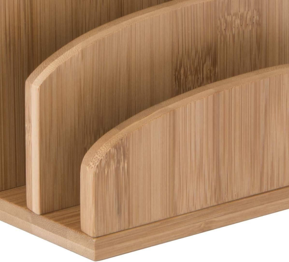 Bamboo Letter Holder & Mail Sorter Desk Organizer 10-Pack – Compact Storage