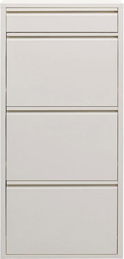Slim Metal Shoe Storage Cabinet with Tipping Drawers – Cream Hallway Unit 115cm