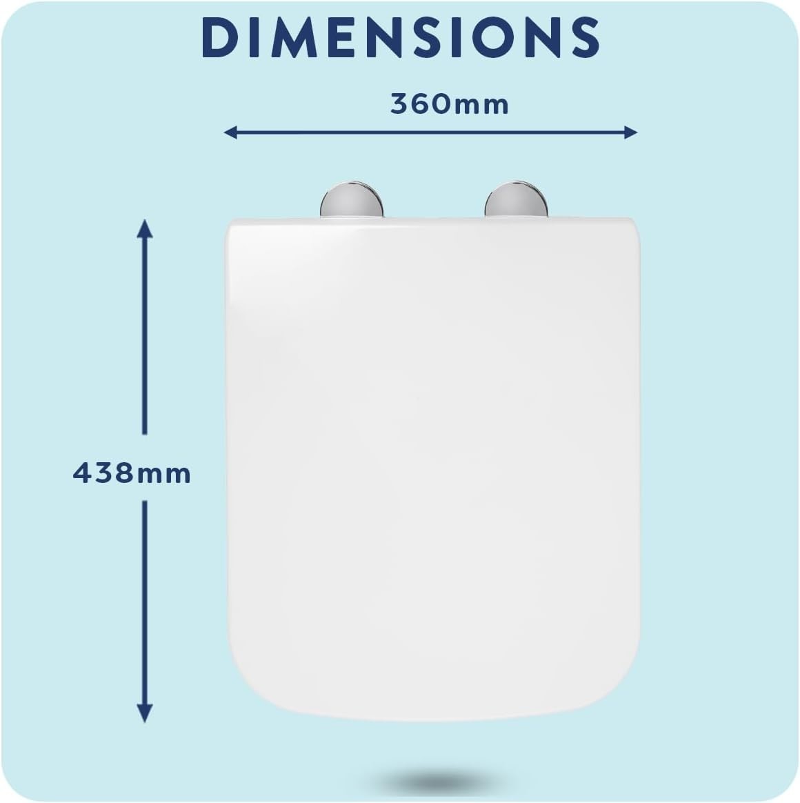 White Square Toilet Seat Soft Close Quick Release Antibacterial Durable