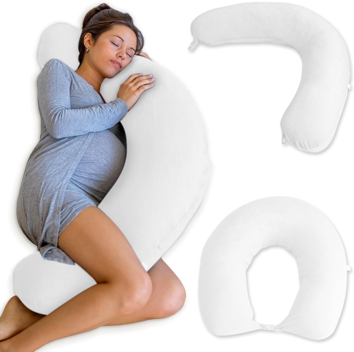Pregnancy Pillow 2-in-1 Nursing Maternity Full Body Leg Support Washable