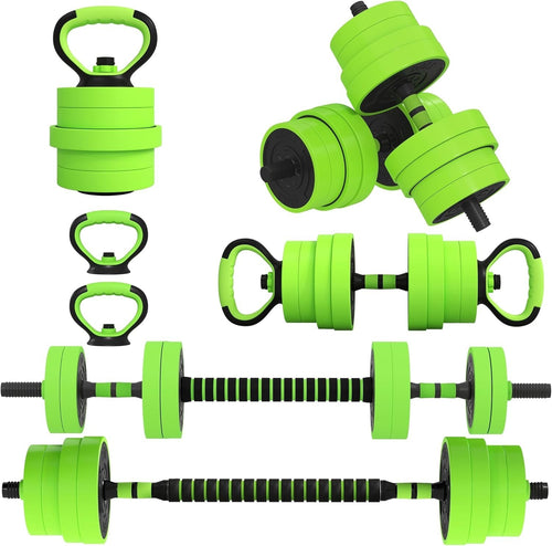 30kg 6-in-1 Adjustable Home Gym Weights Dumbbell Barbell Kettlebell Set