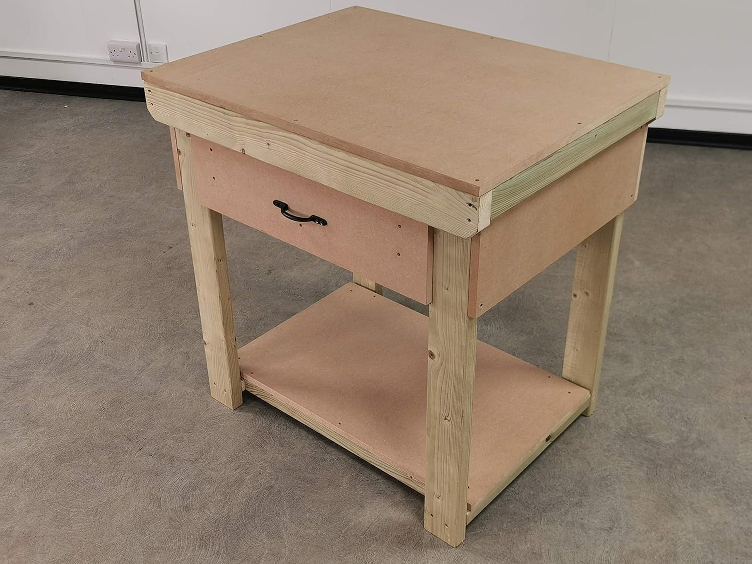 Heavy Duty Wooden Workbench 3ft 18mm MDF Top Drawer Garage Industrial Table