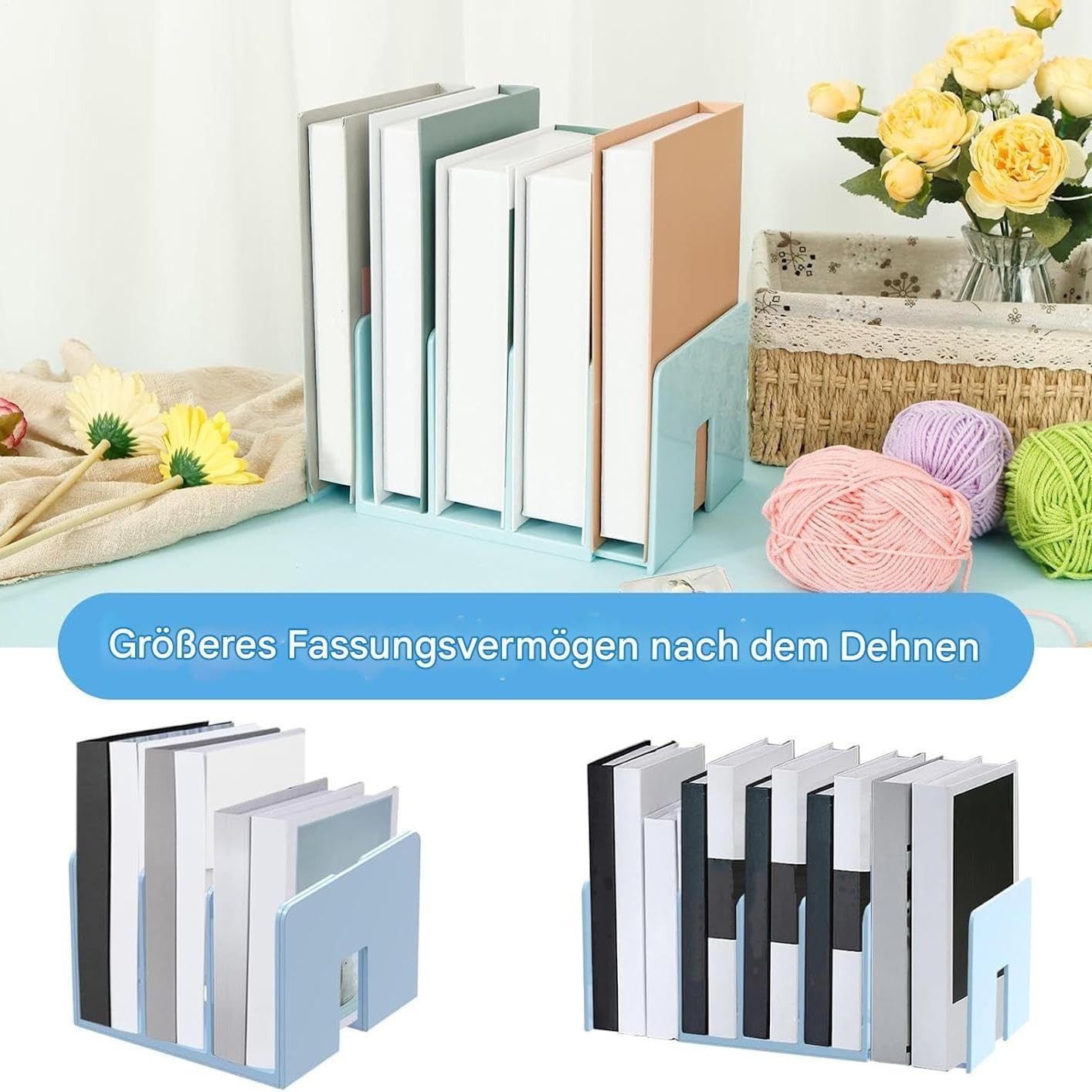 Expandable Desk File Organizers Set of 2 5-Tray Letter & Paper Storage