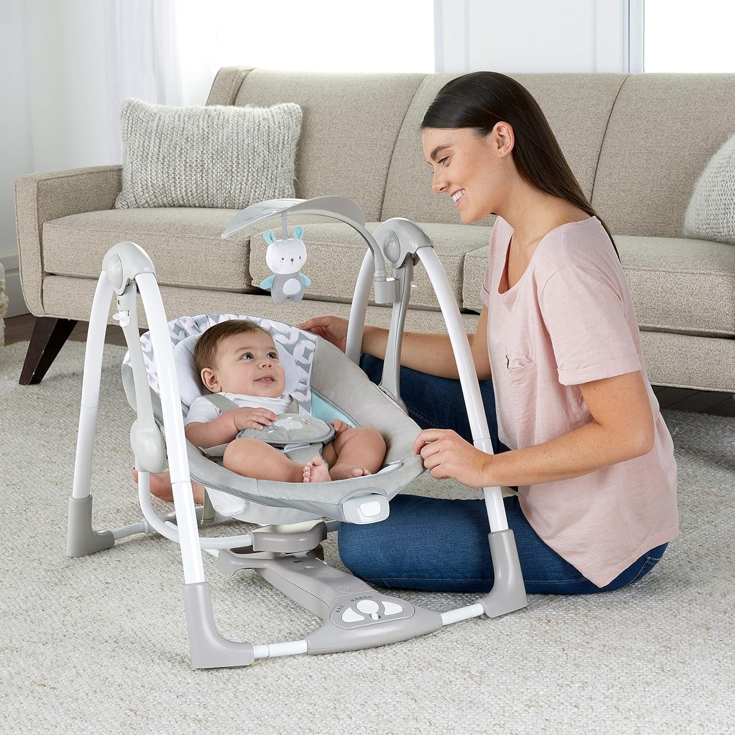 2in1 Baby Swing and Infant Seat with Music Vibrations Adjustable Portable