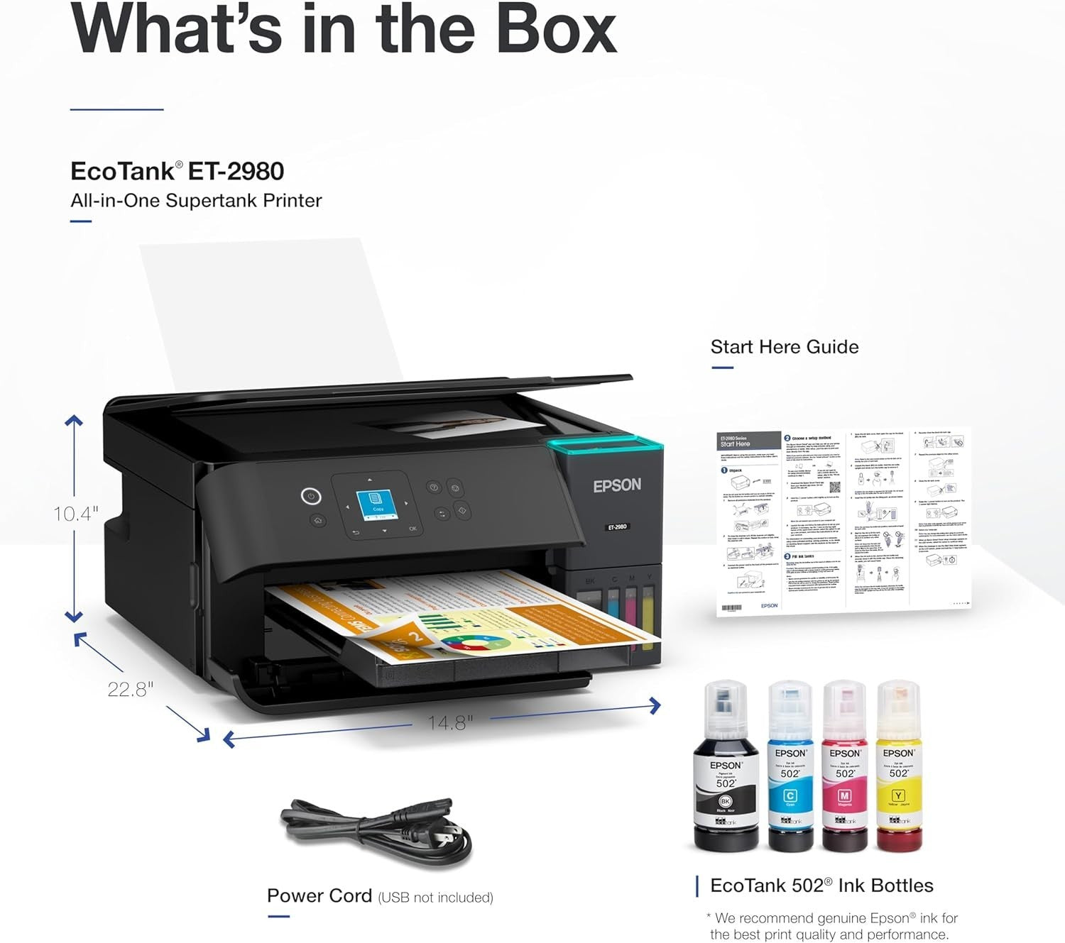 All-in-One Wireless Printer | EcoTank Ink | Print/Scan/Copy | Duplex