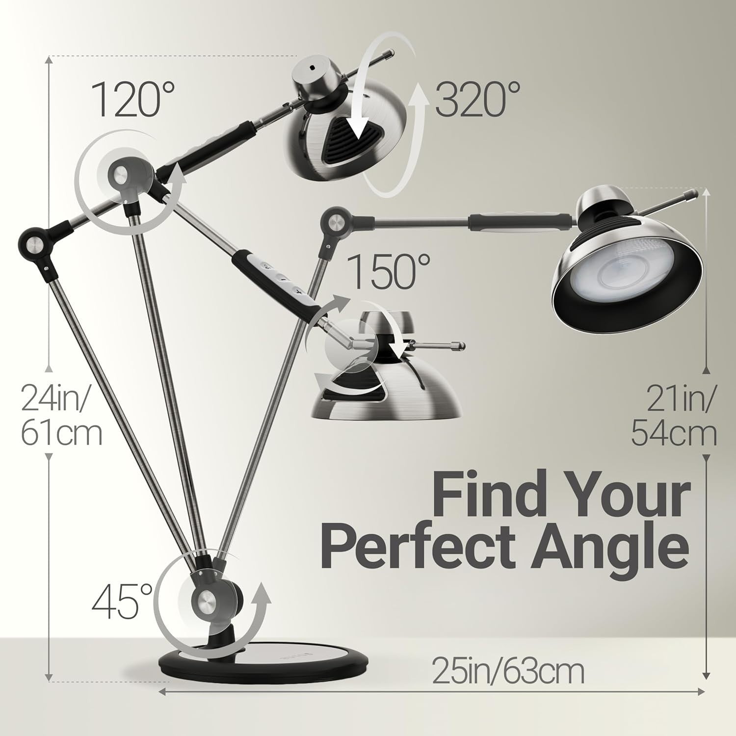 LED Desk Lamp with Gesture Control, Adjustable Brightness & Color Modes