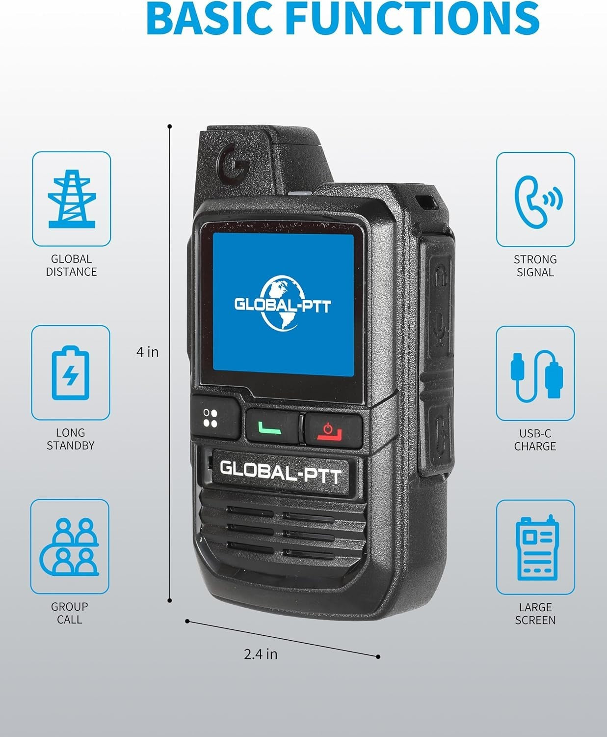 4G LTE Walkie Talkies 2 Pack PoC Push To Talk Unlimited Range Radio
