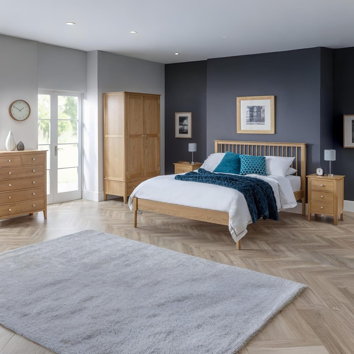 Solid Oak 3 Drawer Bedside Table | Natural Wood Nightstand with Storage