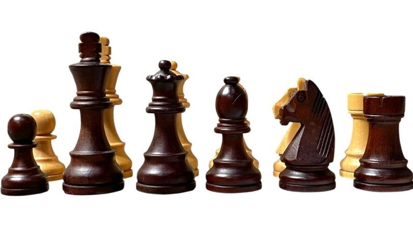 Luxury 3.9" Weighted Wooden Chess Pieces Set | Staunton Style | Felted Bases
