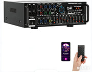 400W Bluetooth HiFi Stereo Amplifier 5 Band EQ 4 Mic Karaoke UK
