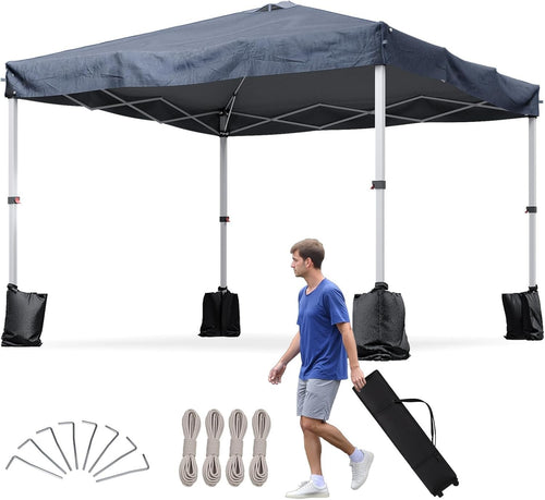 3x3M Grey Pop Up Gazebo Waterproof Garden Party Tent With Sandbags & Carry Bag