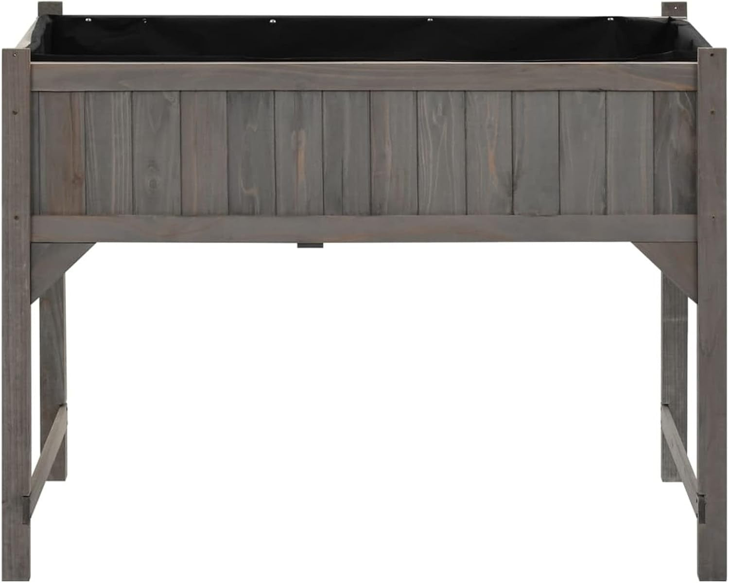 Raised Wooden Garden Bed with Greenhouse 110x54x120cm UV Cover for Plants