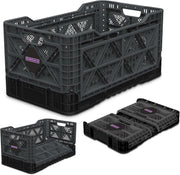 Heavy Duty Collapsible Storage Crate 60x40x30cm 59L Grey