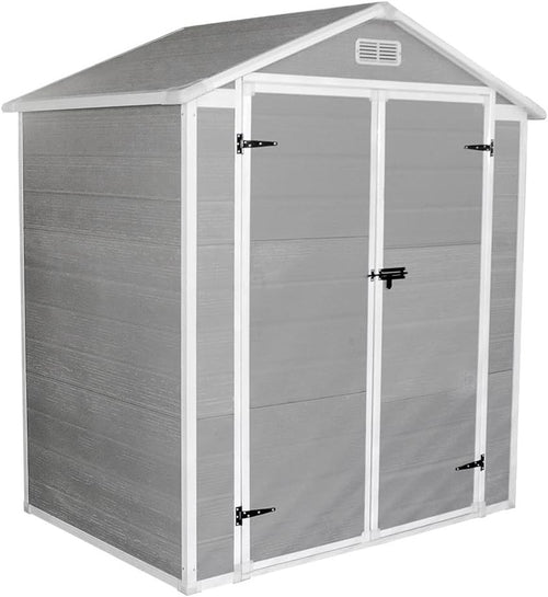 Outdoor Garden Storage Shed 6x4ft Plastic Box with Floor & Ventilation