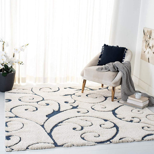 Ivory Shaggy Area Rug 240x300cm Soft Deep Pile Non Slip Luxury Floor Carpet