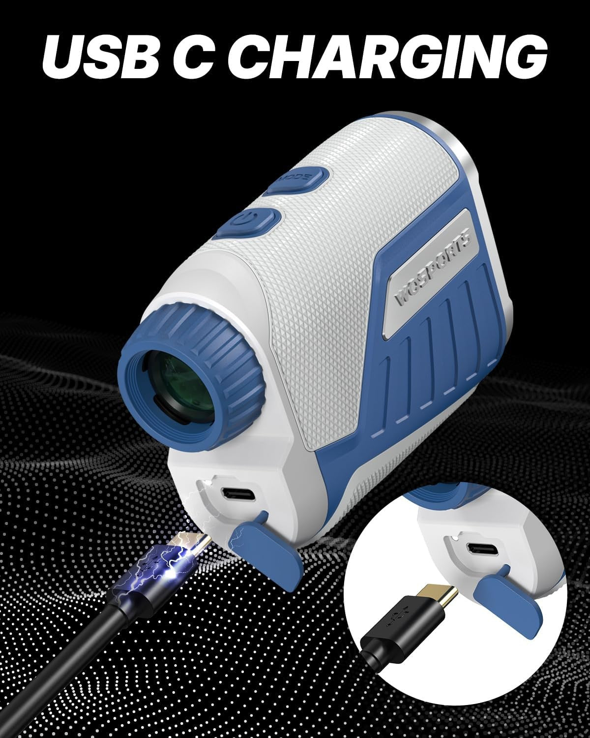 Golf Laser Rangefinder Slope Switch 1200Y Flag Lock Rechargeable +/-1yd