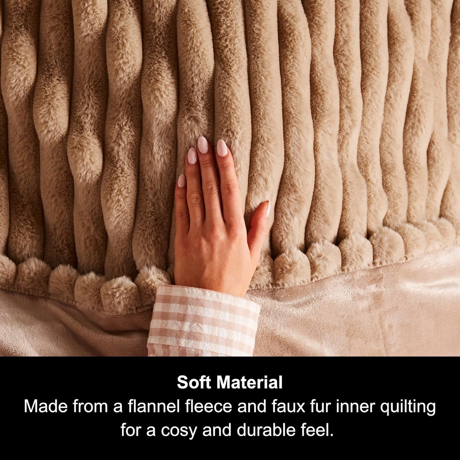 Electric Heated Throw Blanket 160x130cm Teddy Fleece 9 Heat Washable