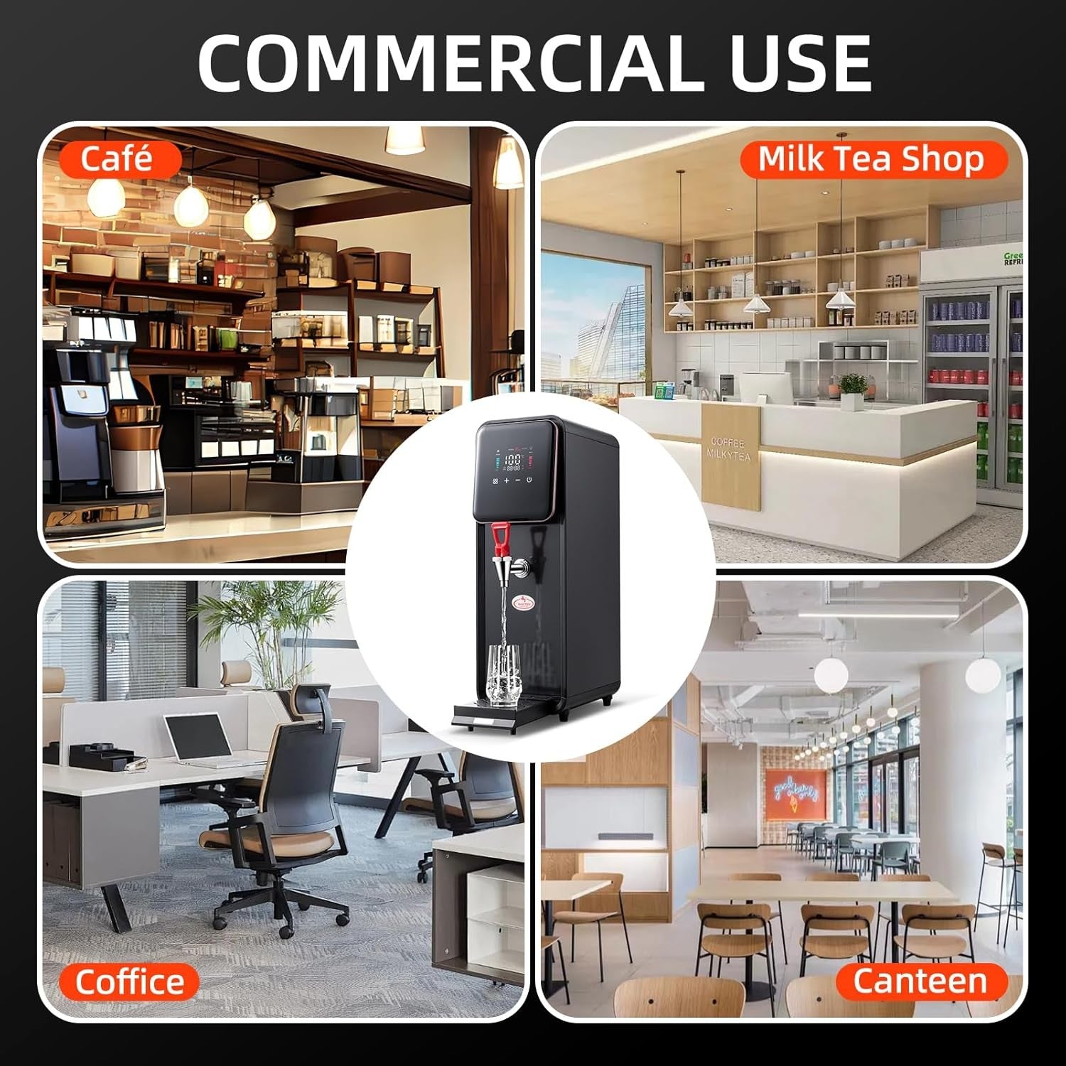 12L Commercial Hot Water Dispenser Stainless Steel Fast Heat Digital Control