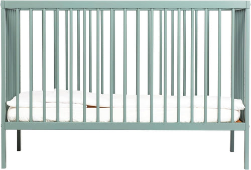 Space Saving Wooden Baby Cot Bed Adjustable Height Toddler Bed Stone Teal