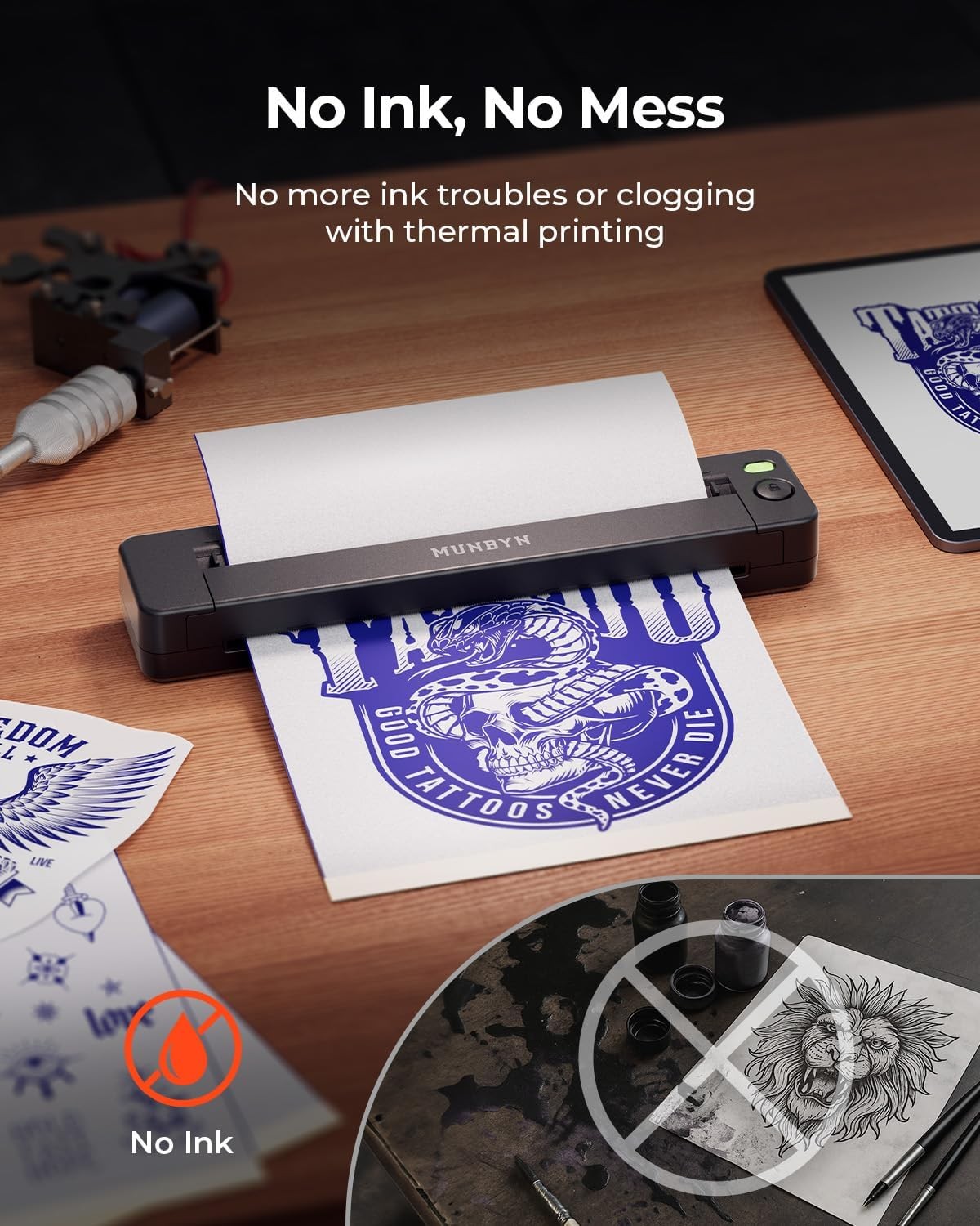 ITP06 High-Definition Tattoo Stencil Printer – Wireless Thermal for Artis
