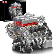 V8 Engine Model Kit Twin Turbo Motor Build Set with Battery STEM Toy