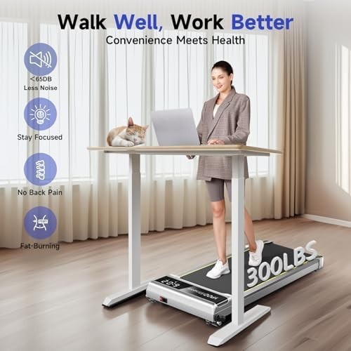 Under Desk Walking Pad 3-in-1 Incline Treadmill Home Office LED App