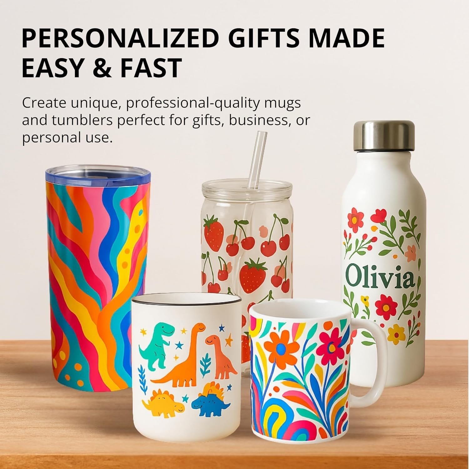 Auto Mug Heat Press Machine Tumbler Sublimation Kit with Mugs Craft