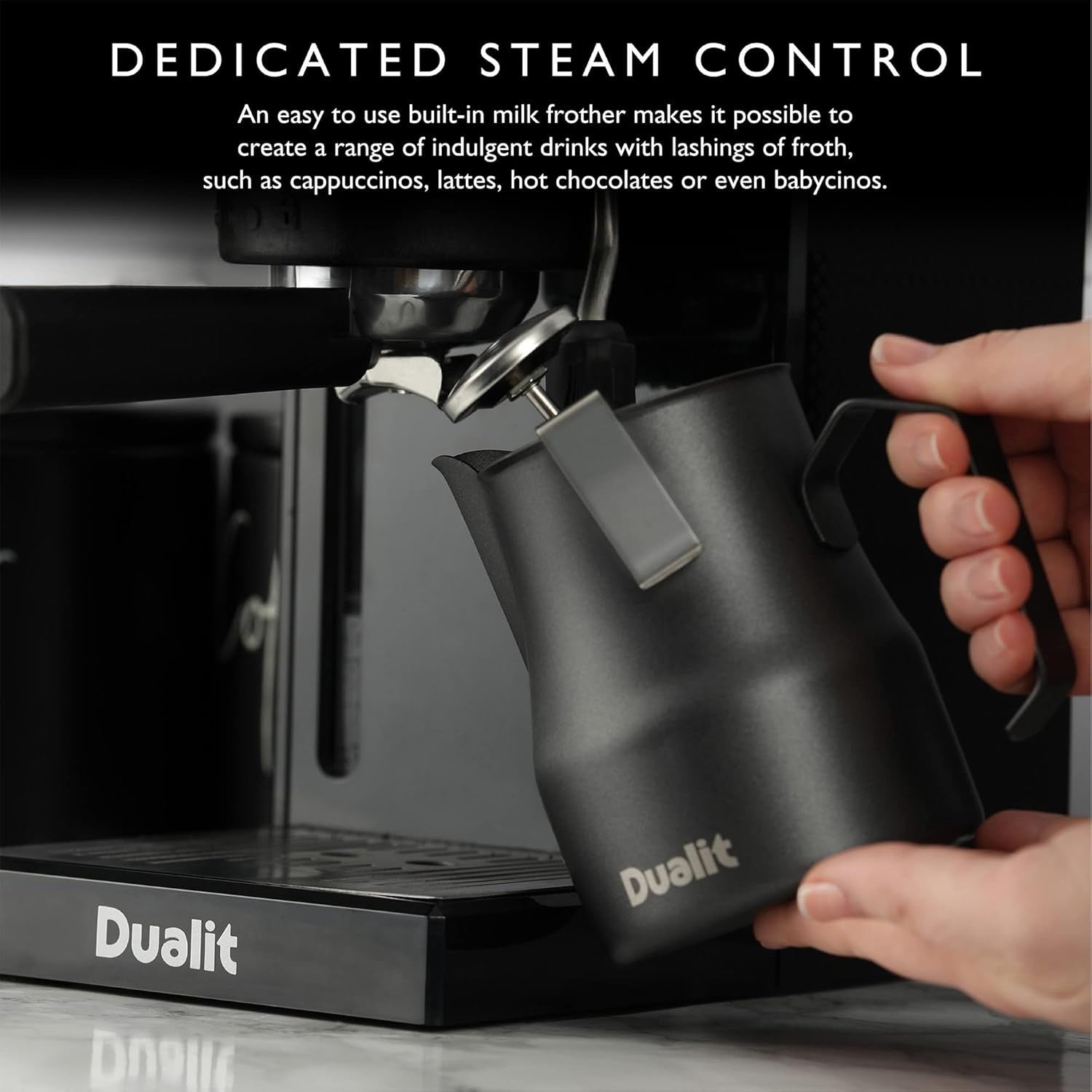 Compact Espresso Coffee Maker 1.4L | Fast Heat-Up | Milk Frother | 20 Bar Pump