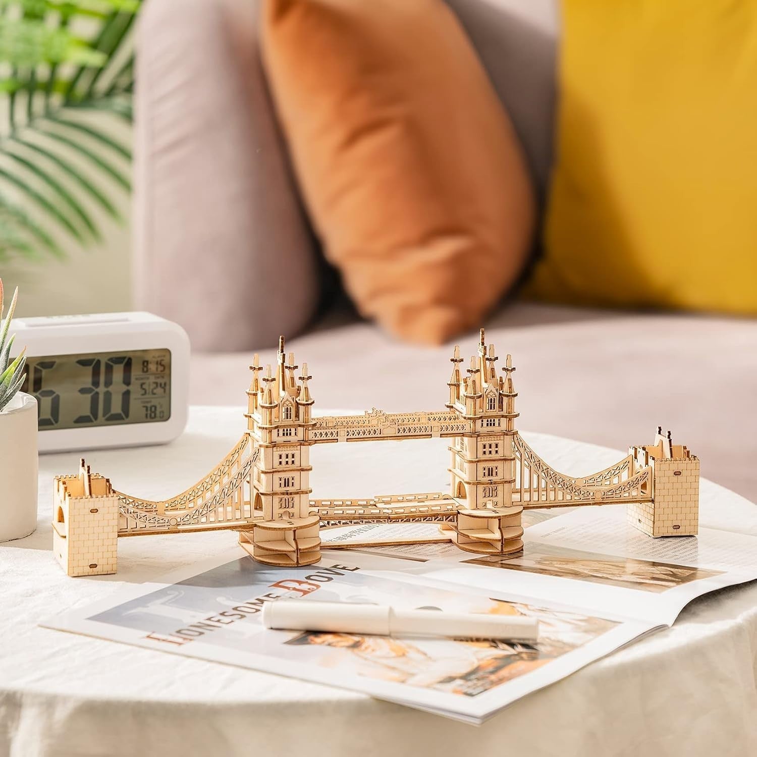 3D Wooden Tower Bridge Puzzle Model Kit – Laser Cut, Easy Assembly