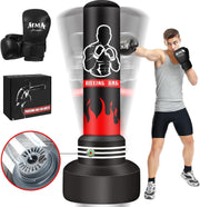 180cm Inflatable Standing Punch Bag Built-In Pump MMA Kickboxing Set
