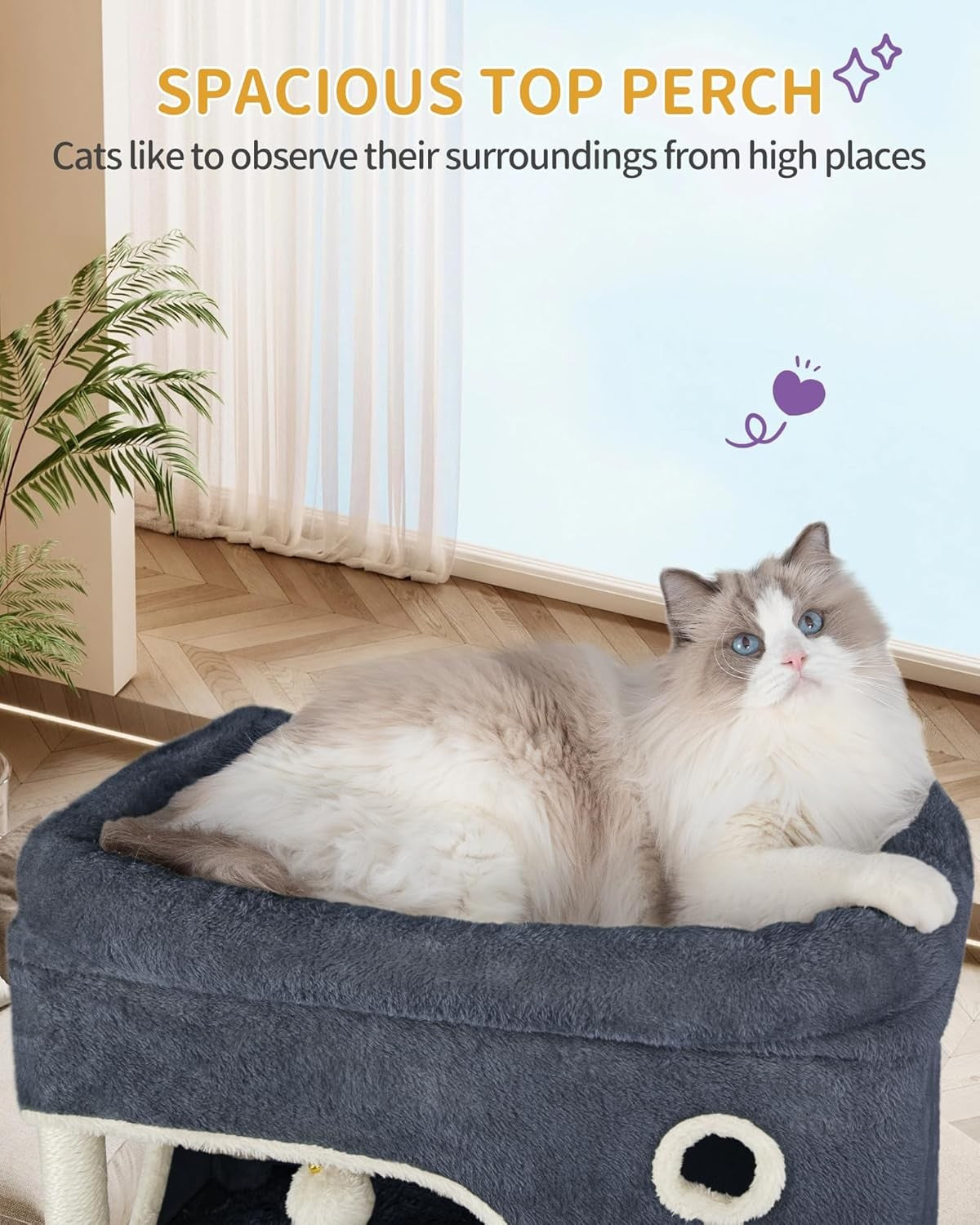 178cm Tall Cat Tree Tower Multi-Level Scratching Posts Condos Large Cats