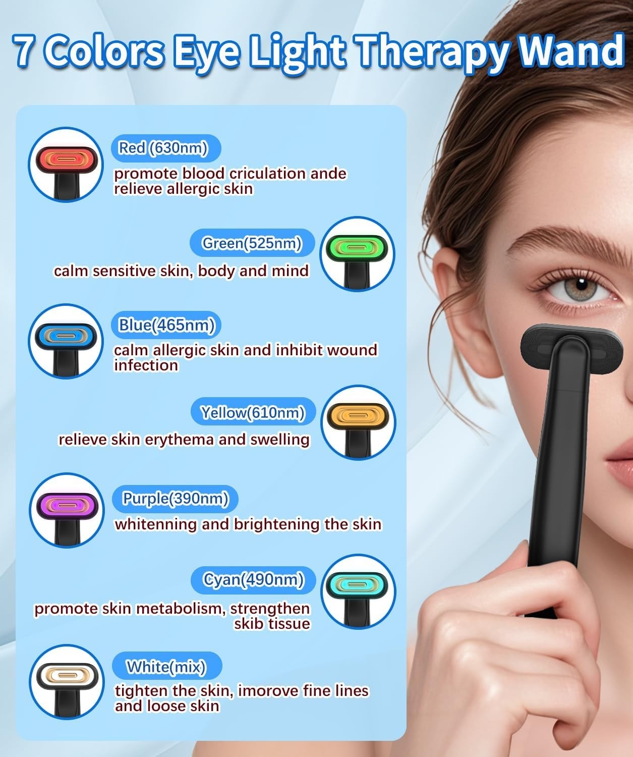 Red Light Therapy Wand EMS Microcurrent Face Eye Lift Tool