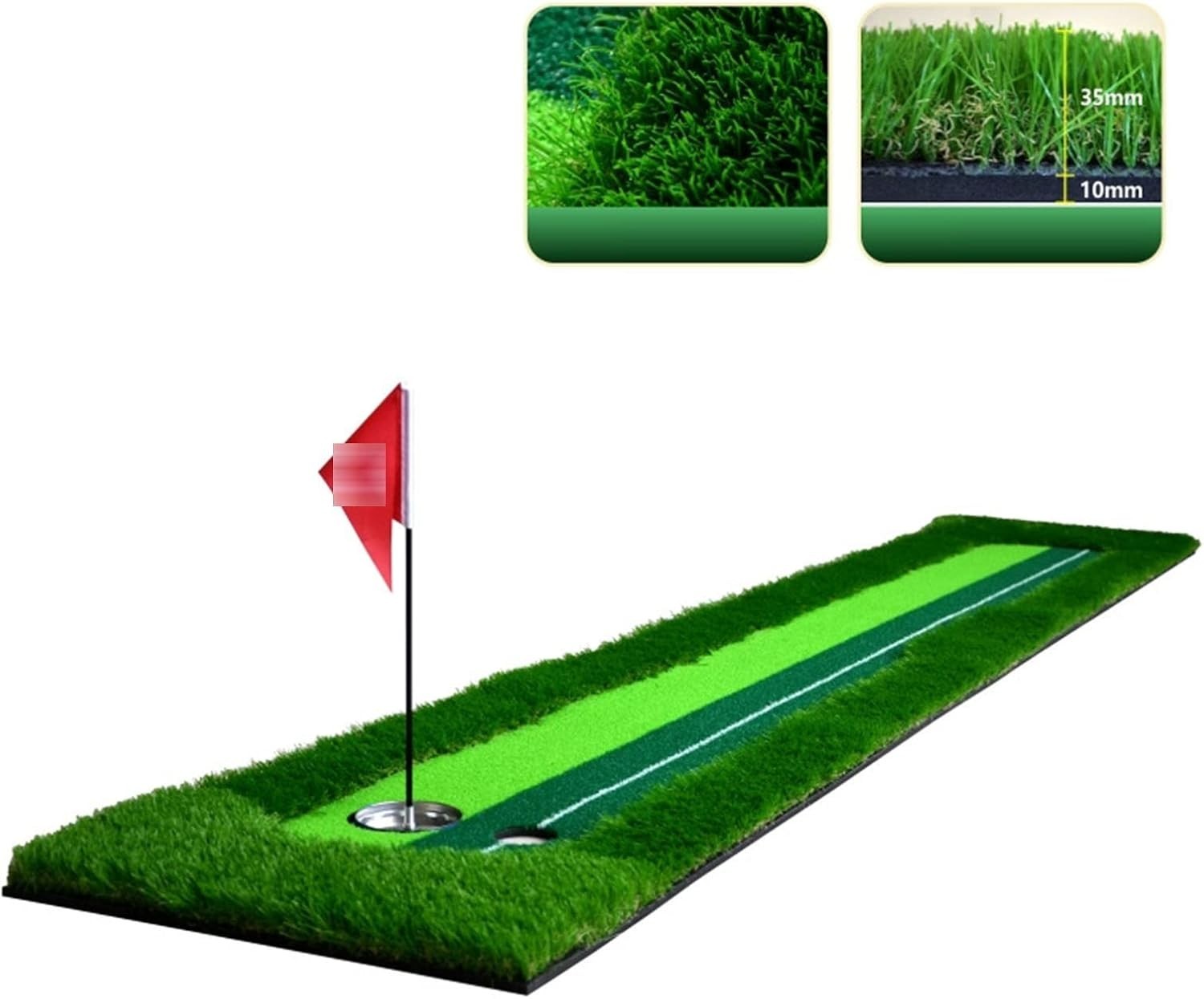 Portable Golf Putting Green Indoor Outdoor Training Mat Alignment Guides