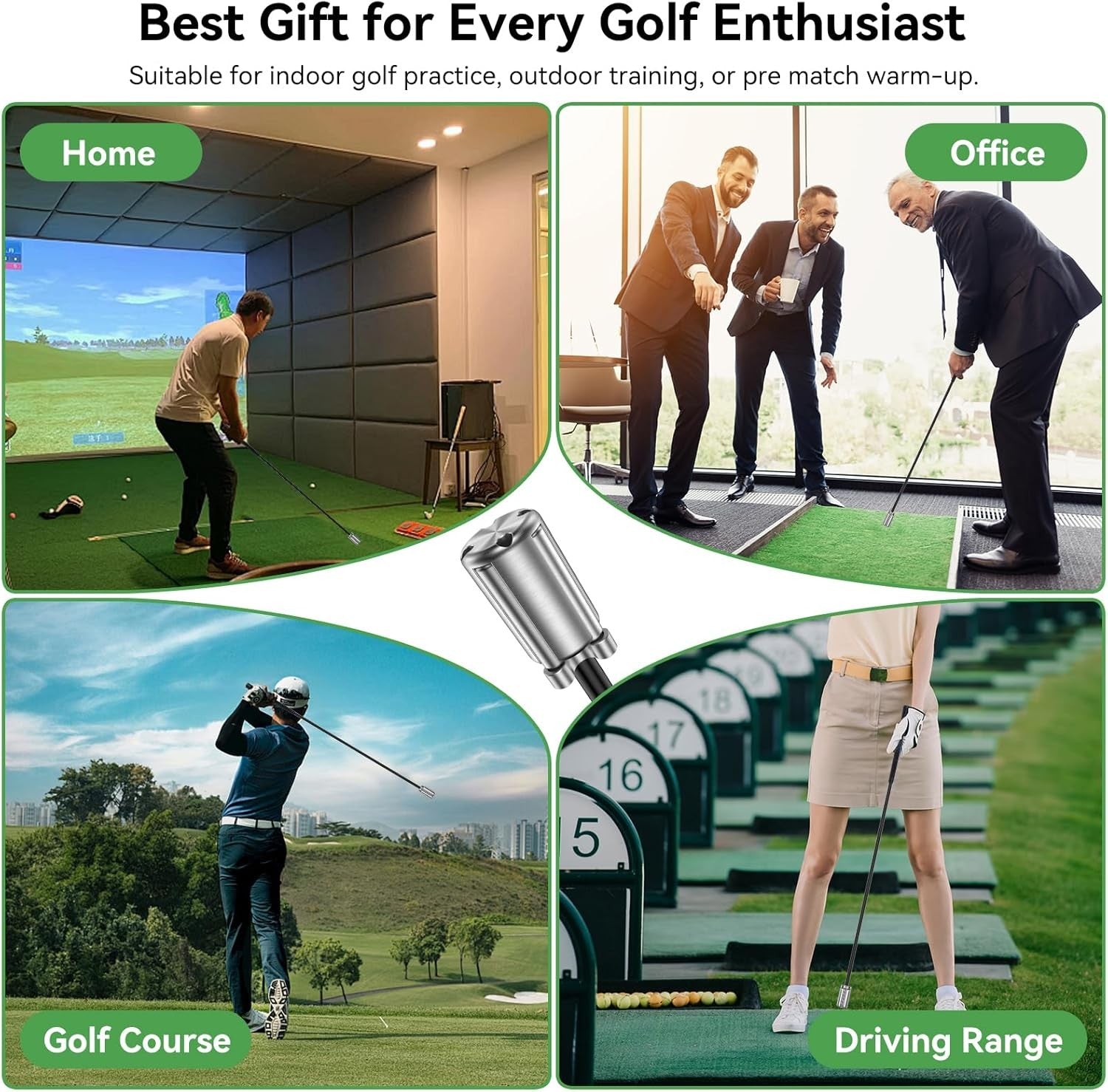 Weighted Golf Swing Trainer Stick Adjustable Speed Warm Up Aid