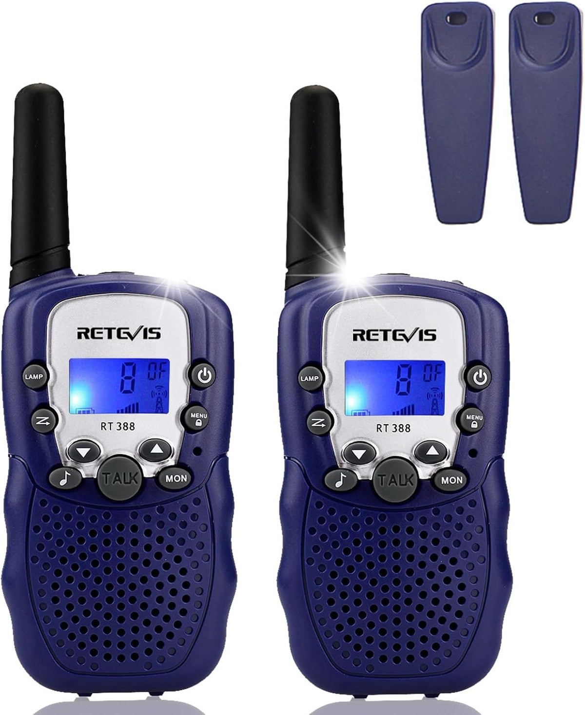 Kids Walkie Talkies VOX Flashlight 8 Channel Long Range Toy 1 Pair