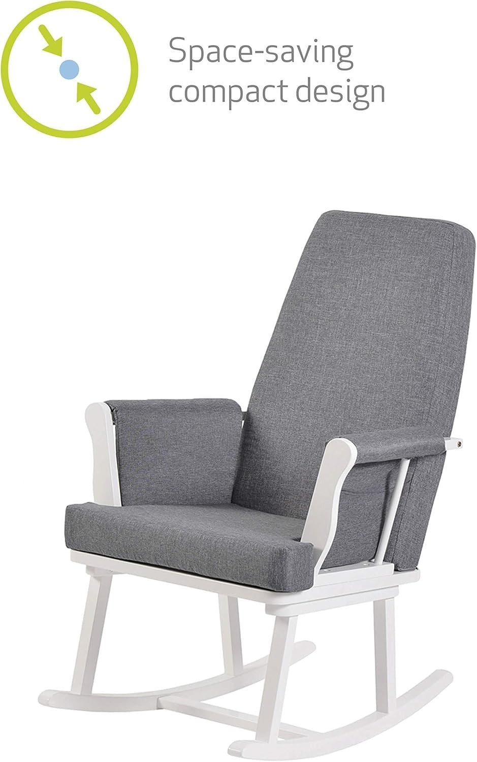Compact Nursing Rocking Chair Linen Fabric | Baby Feeding Glider Seat