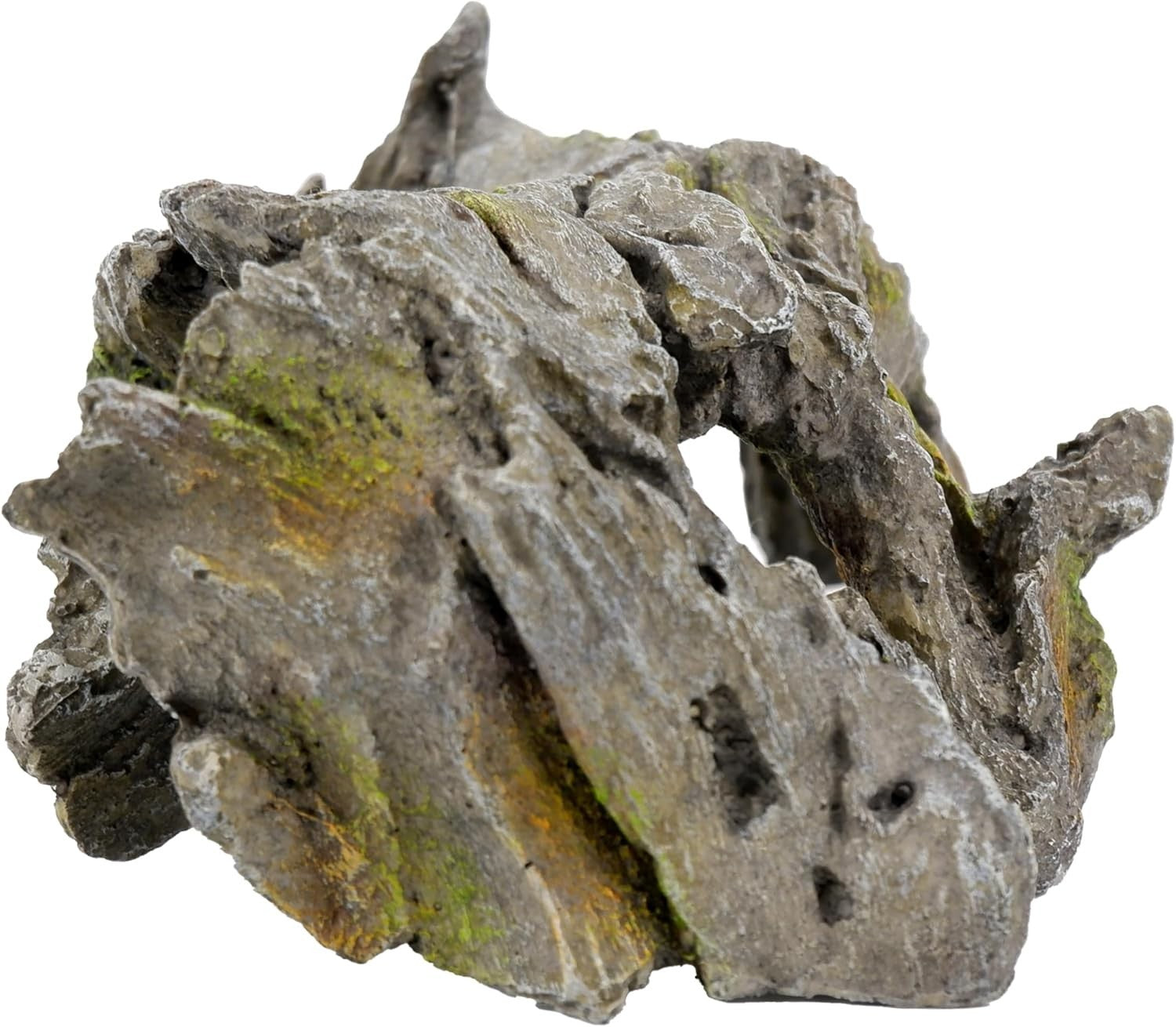 Aquarium Weathered Wood Cave Ornament 287mm Resin Swim-Through Fish Hide Decor