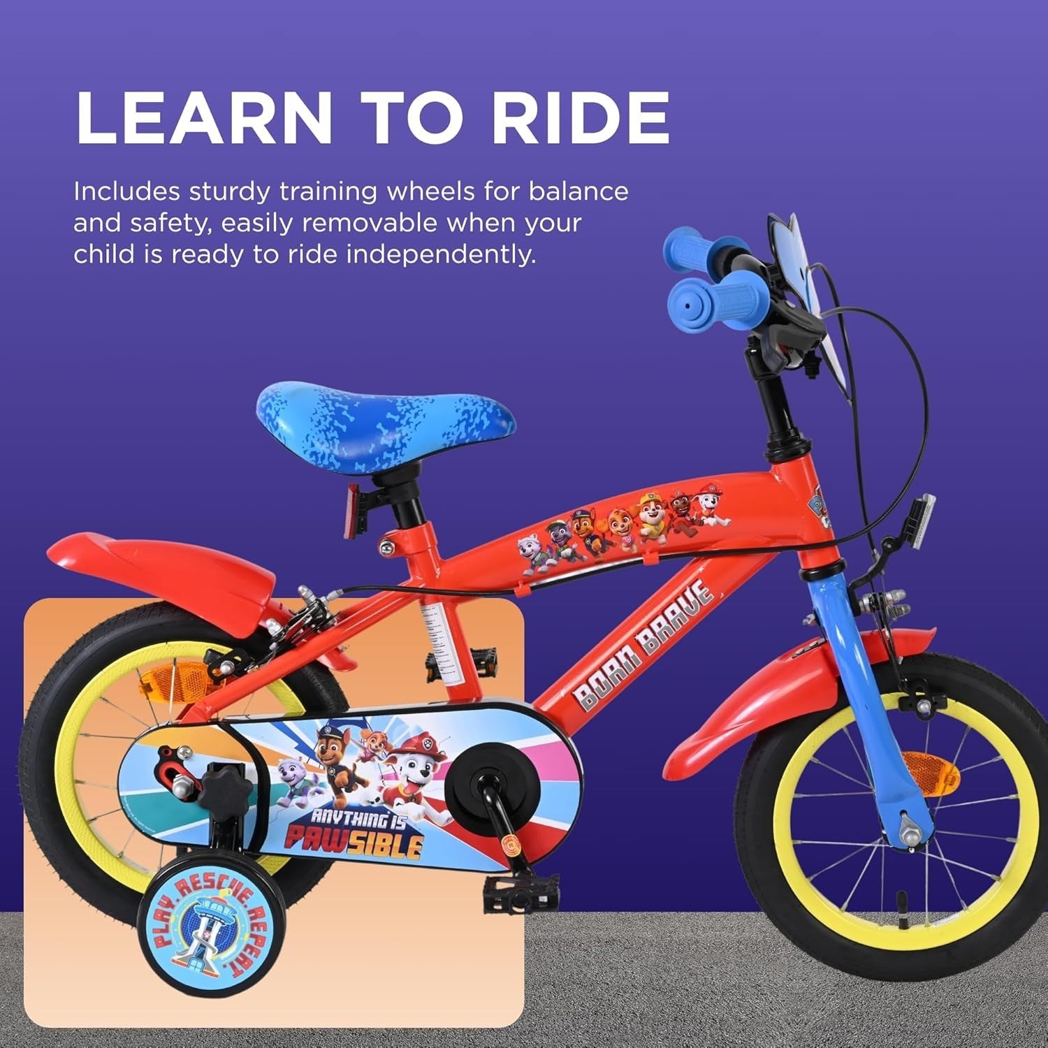 First Bicycle for Kids 12in Training Wheels Adjustable Seat Cycle