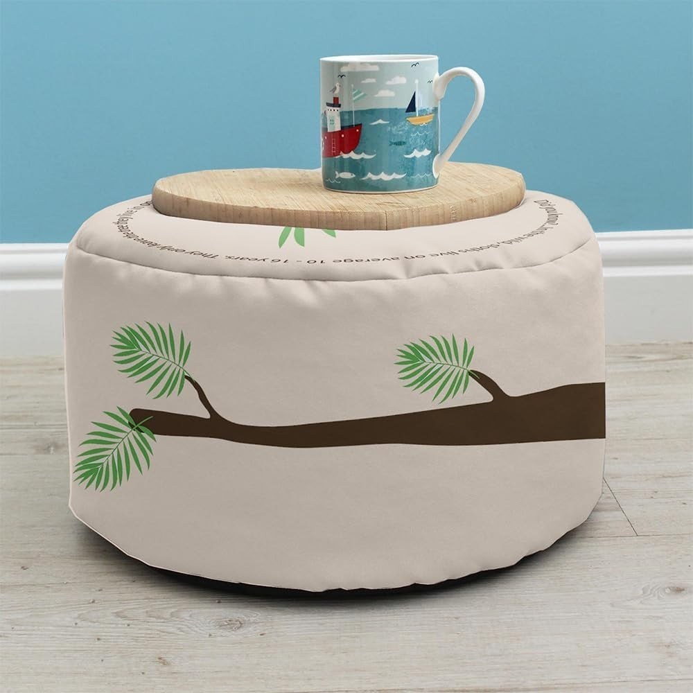 Kids Animal Bean Bag Chair with Footstool | Sloth | Washable & Safe