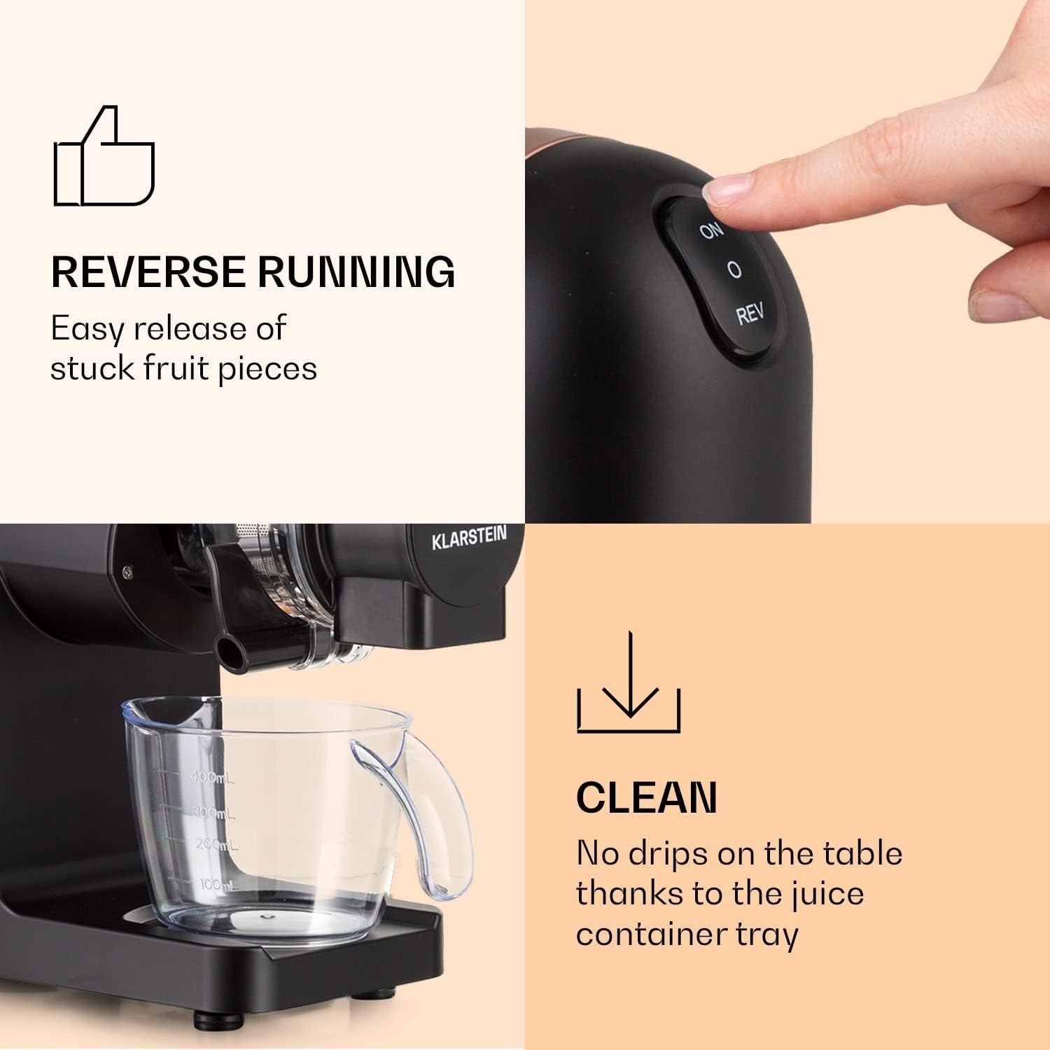 Vertical Slow Juicer 200W Quiet Cold Press BPA Free Easy Clean