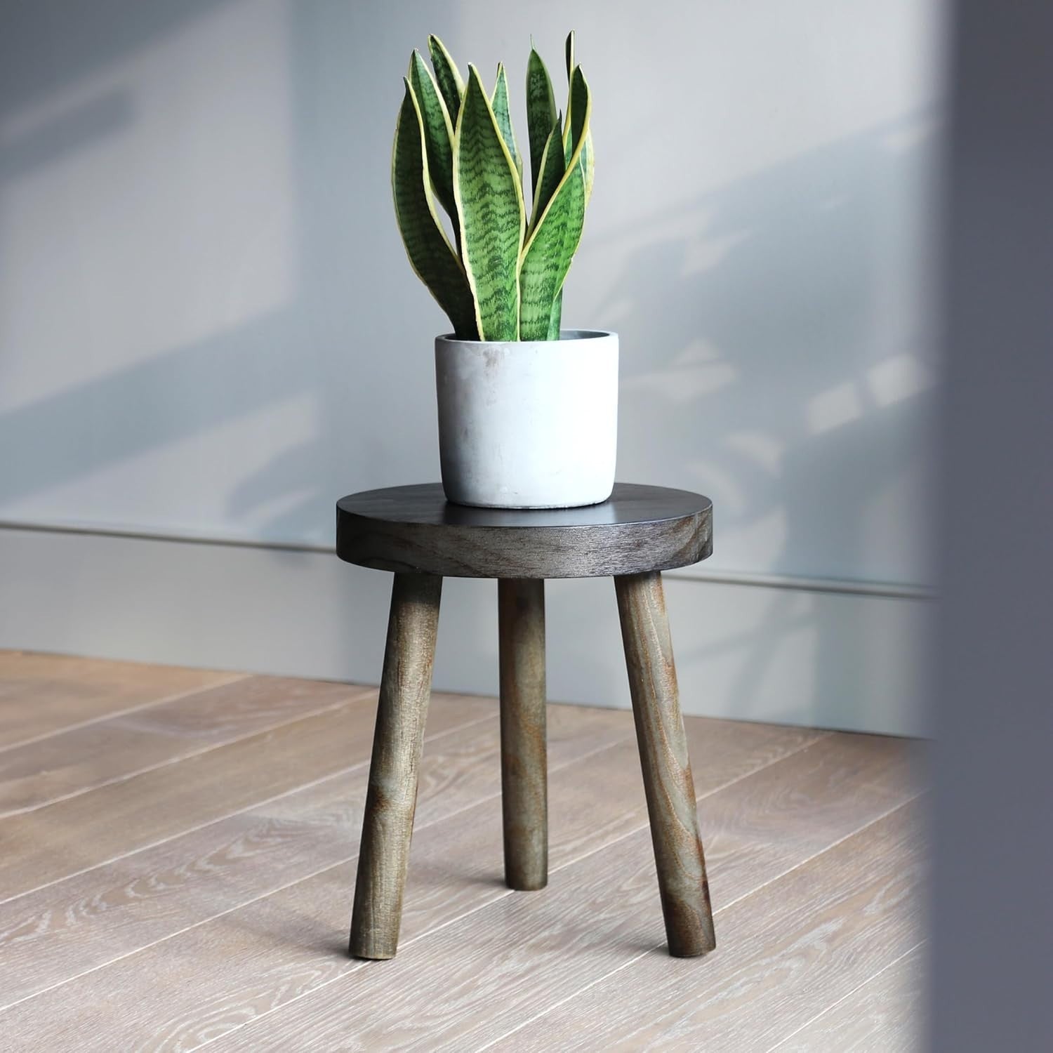 Rustic Wooden Side Table Plant Stand Mini Stool Bedside Table 35cm Solid Wood