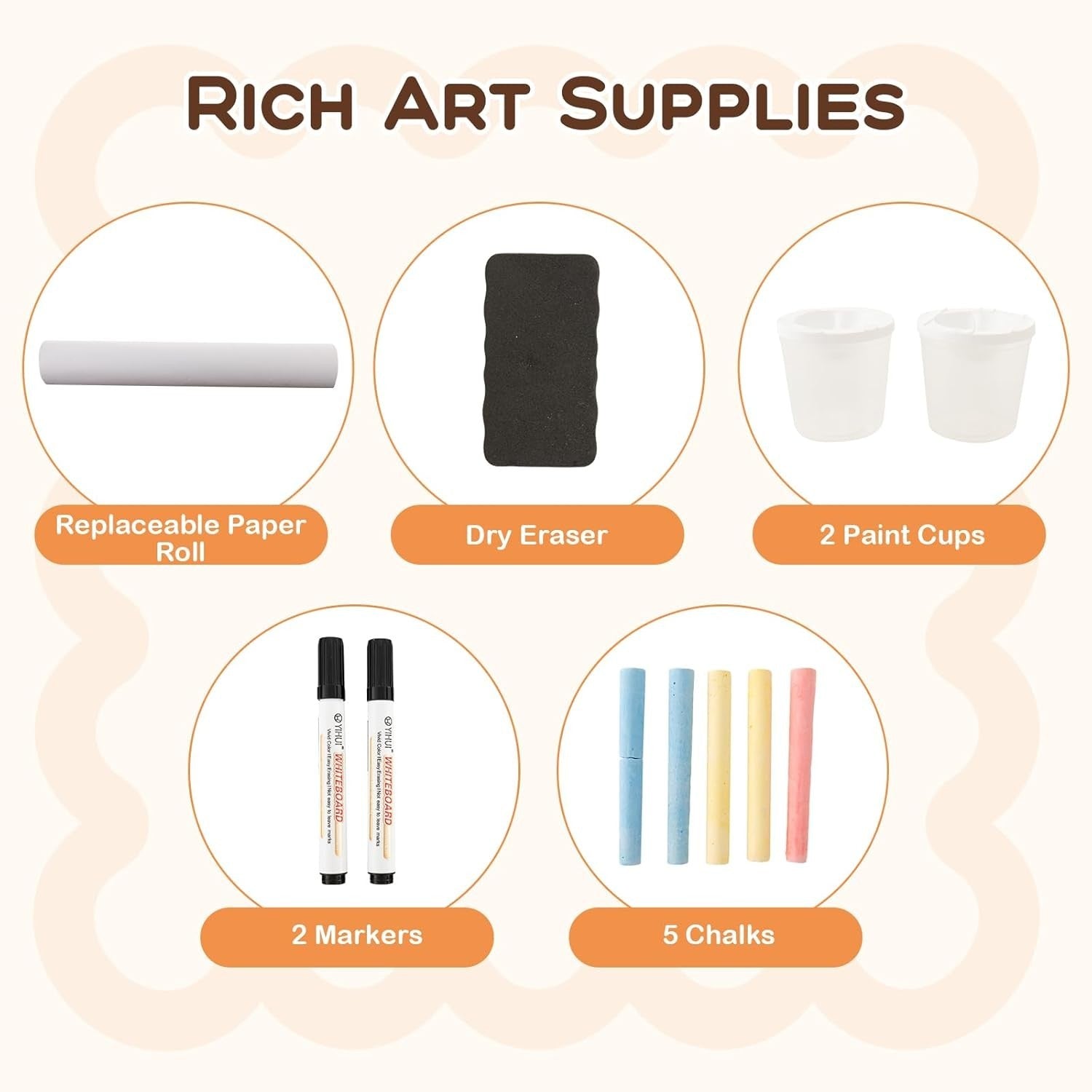 Kids Art Table & Chair Set with Double-Sided Easel, Storage & Paper Roll
