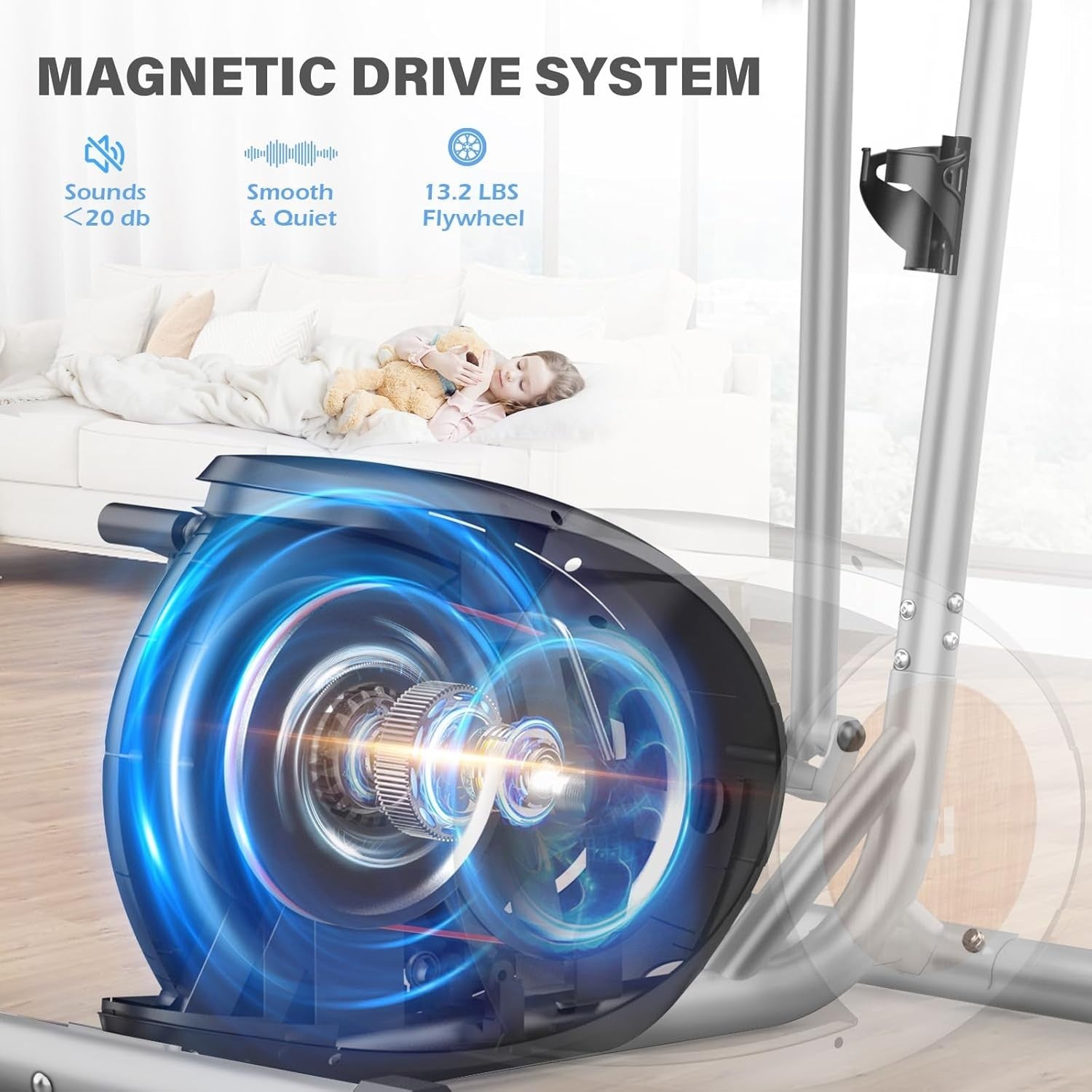 Ultra-Quiet Elliptical Cross Trainer 16-Level Magnetic Resistance Home Gym