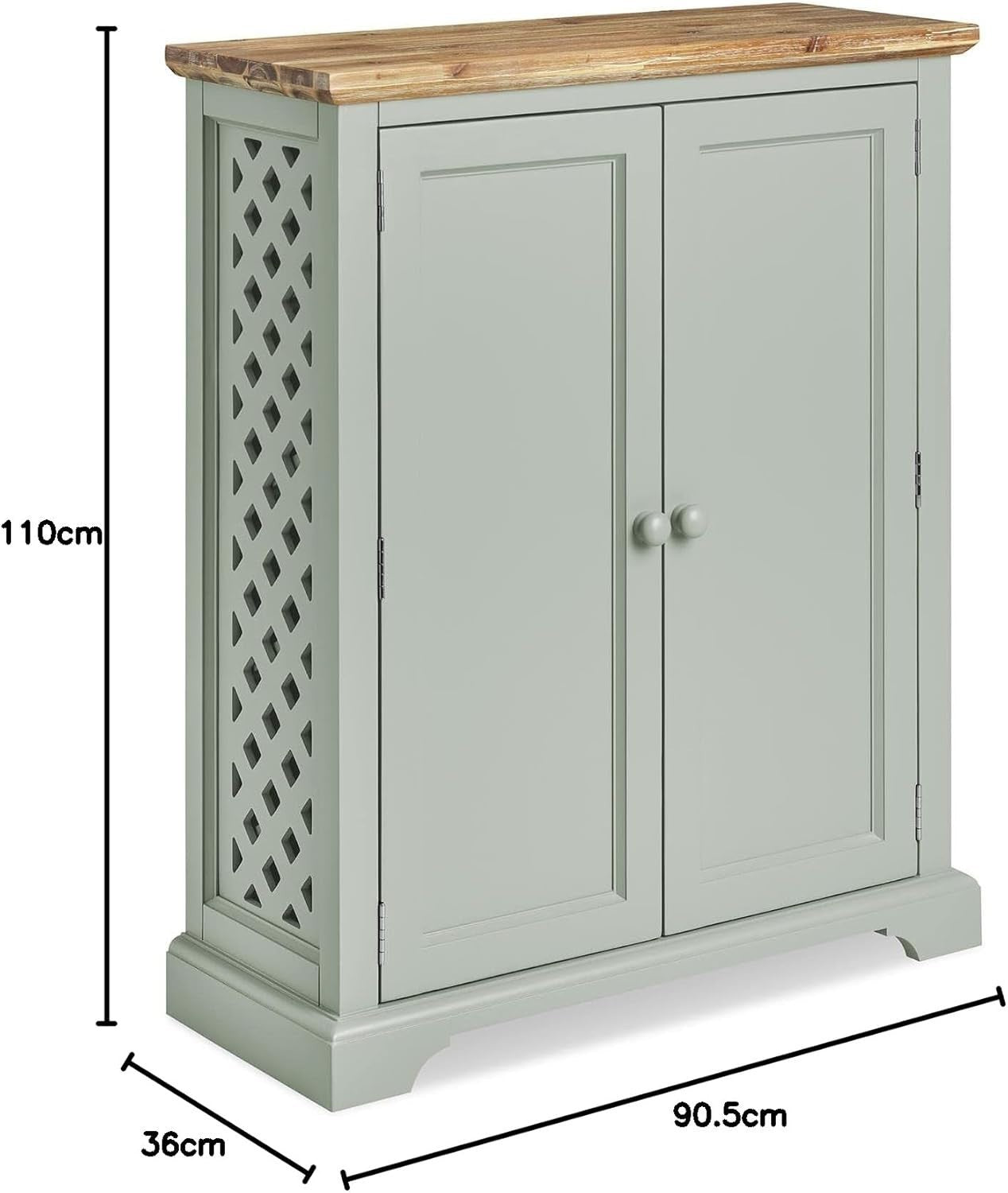 Sage Green Wooden Shoe Cabinet with Adjustable Shelves & Airflow Doors